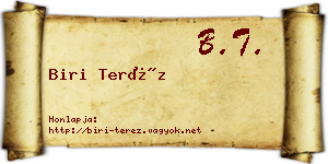 Biri Teréz névjegykártya